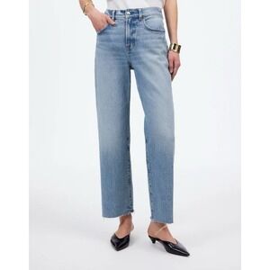 Madewell The Perfect Vintage Wide-Leg Crop Jeans Sz 25 Raw Hem MSRP $148